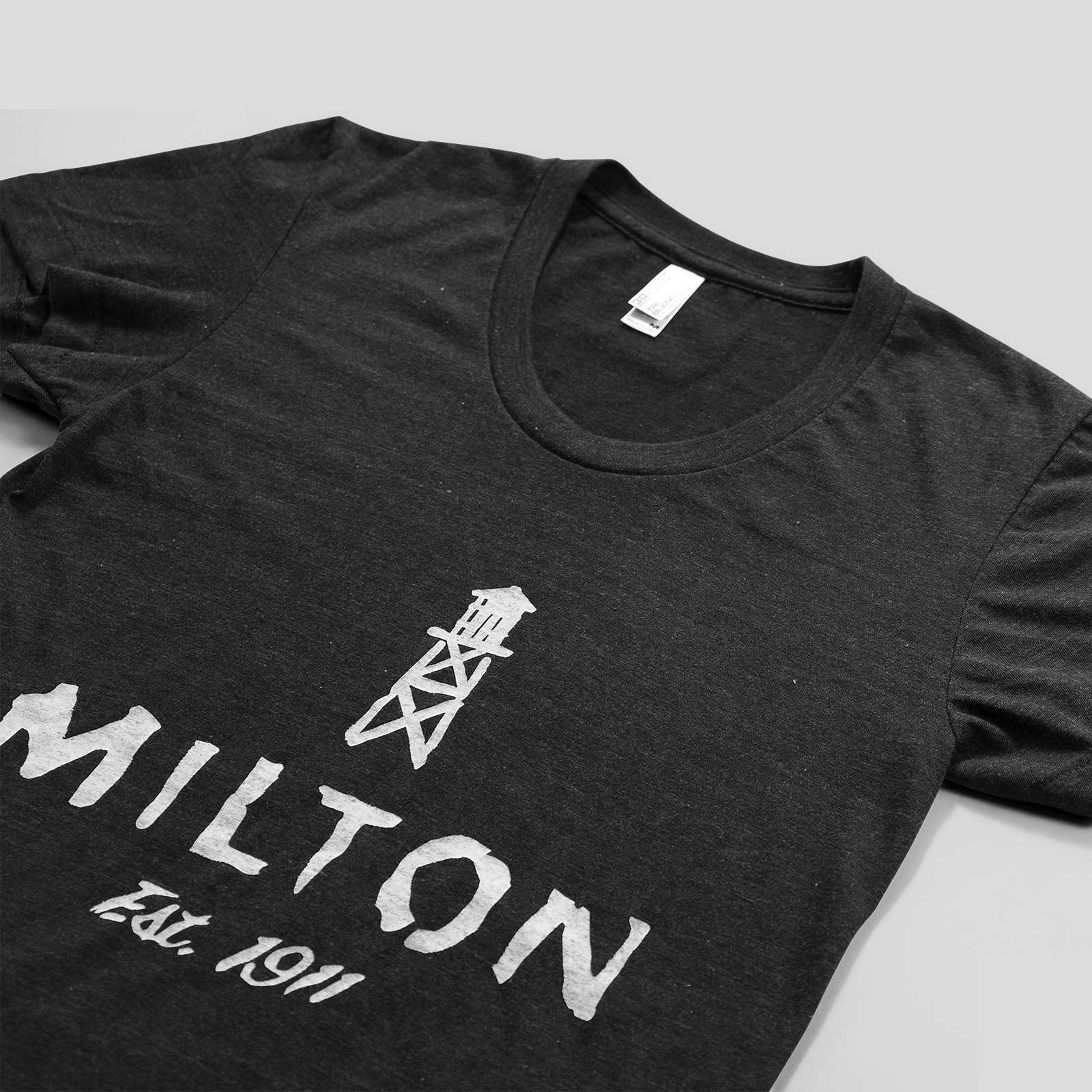 Town of Milton t-shirt for women view from side
